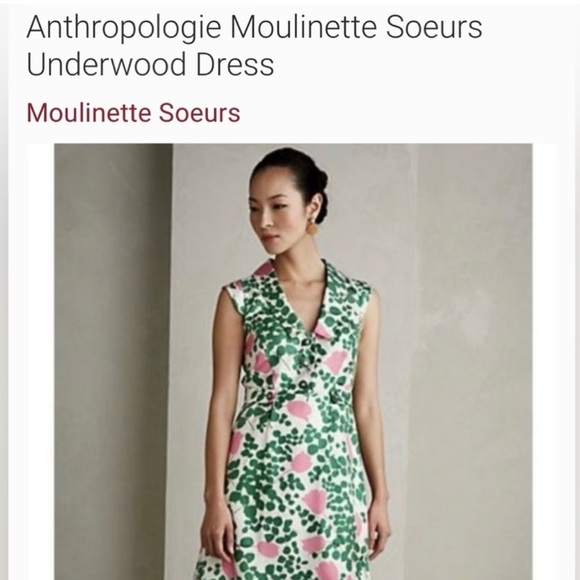 Pink and green floral dress from Anthropologie. - Picture 2 of 6